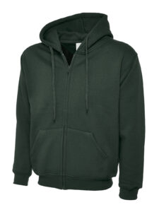Uneek UC504 Adults Classic Full Zip Hooded Sweatshirt - Green